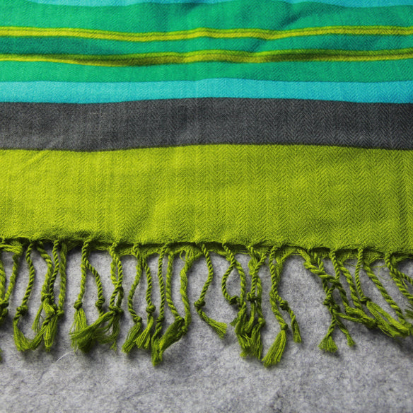 Emerald Evening Wool Shawl  Scarflings   