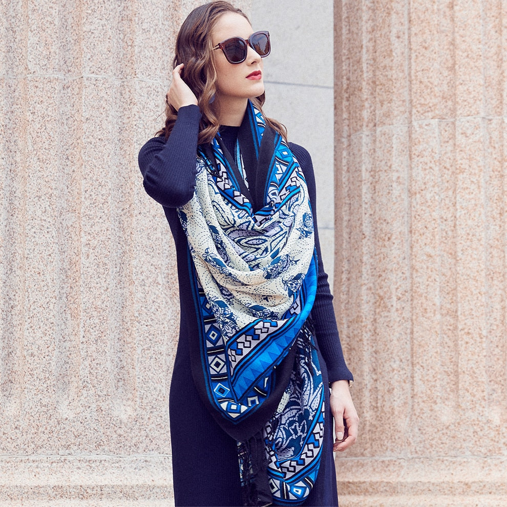 Lazuli Dreams Wool Shawl  Scarflings® Sheer Sophistication   