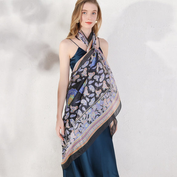 Floral Harmony Silk Scarf  Scarflings® Sheer Sophistication   