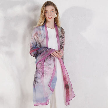 Wisdom of the Forest Silk Scarf  Scarflings® Sheer Sophistication   