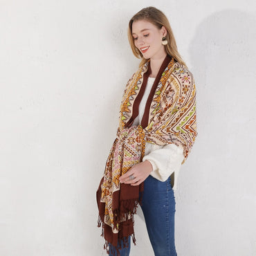 Sahara Tapestry Wool Shawl  Scarflings® Sheer Sophistication   