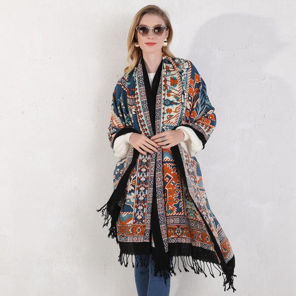 Floral Heritage Wool Shawl  Scarflings® Sheer Sophistication   