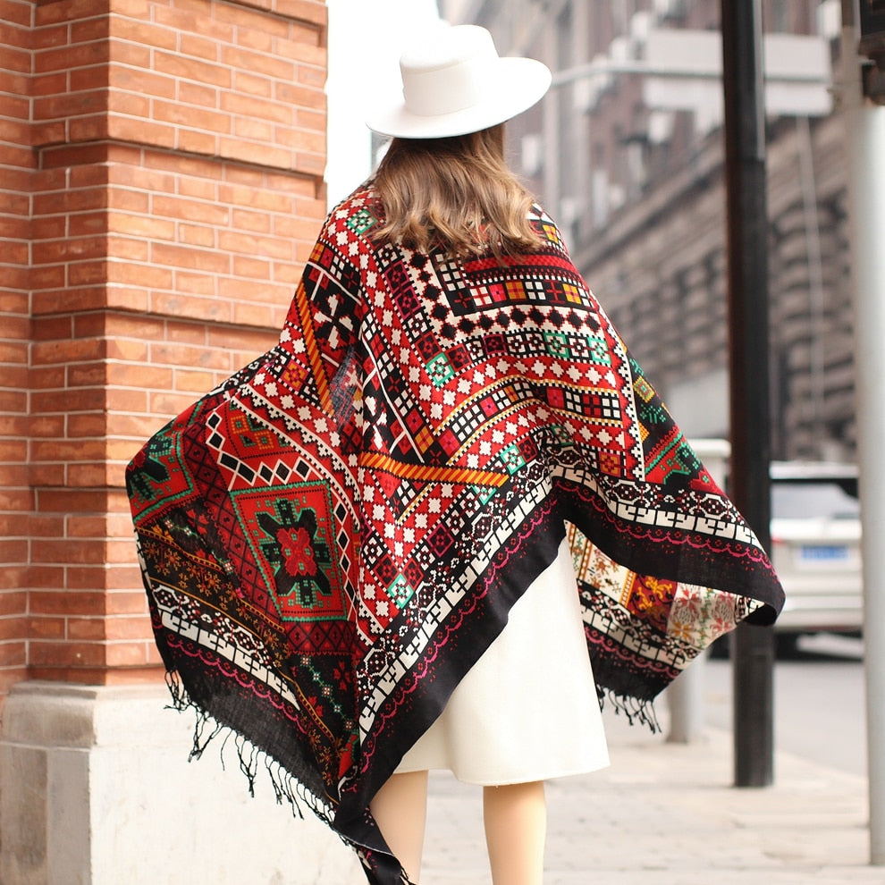 Aztec Wonders Wool Shawl  Scarflings® Sheer Sophistication   