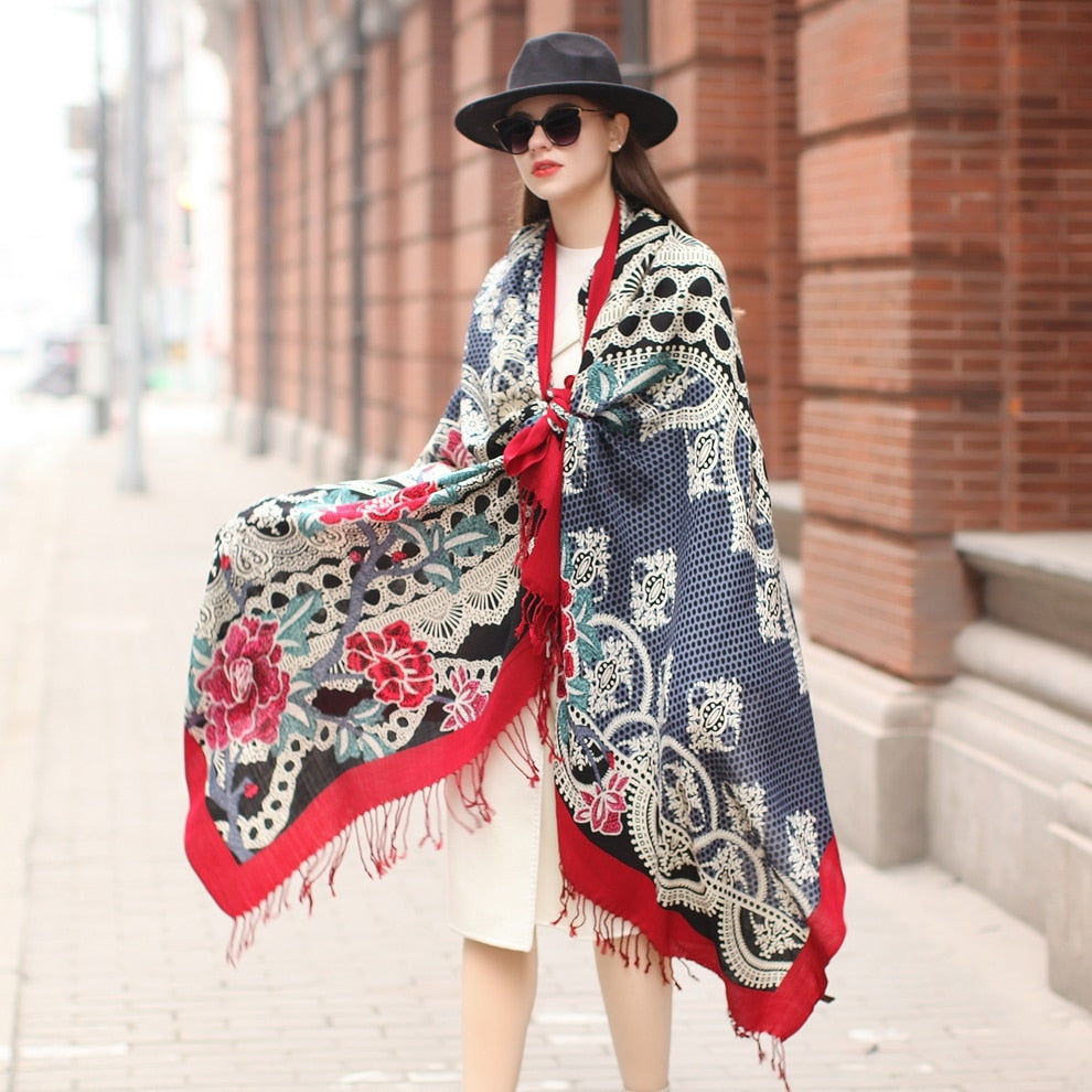 Lavish Lace Wool Shawl  Scarflings® Sheer Sophistication   