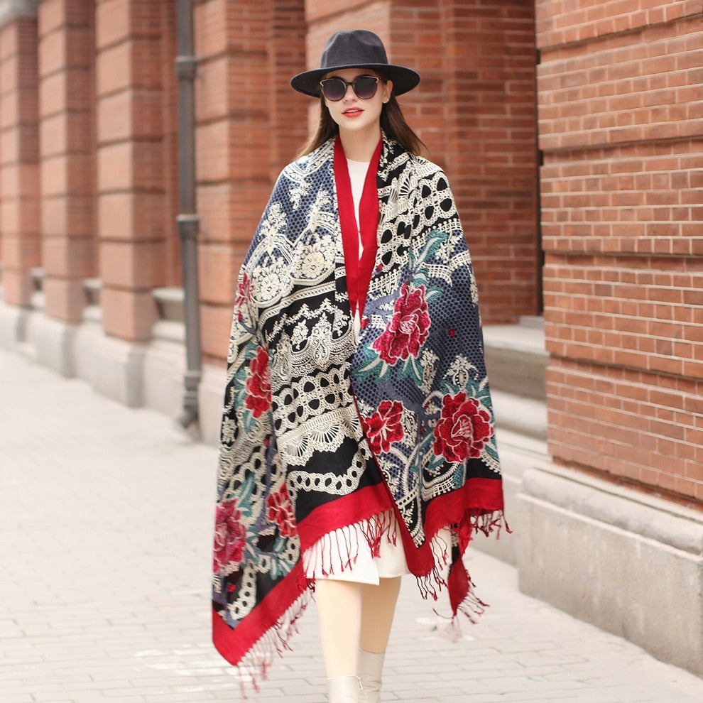 Lavish Lace Wool Shawl  Scarflings® Sheer Sophistication   