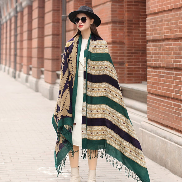 Flamboyant Elegance Wool Shawl  Scarflings® Sheer Sophistication   