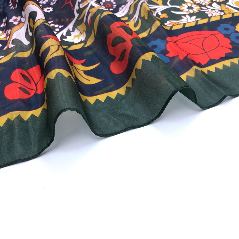 Floral Folklore Silk Chiffon Wrap  Scarflings® Sheer Sophistication   