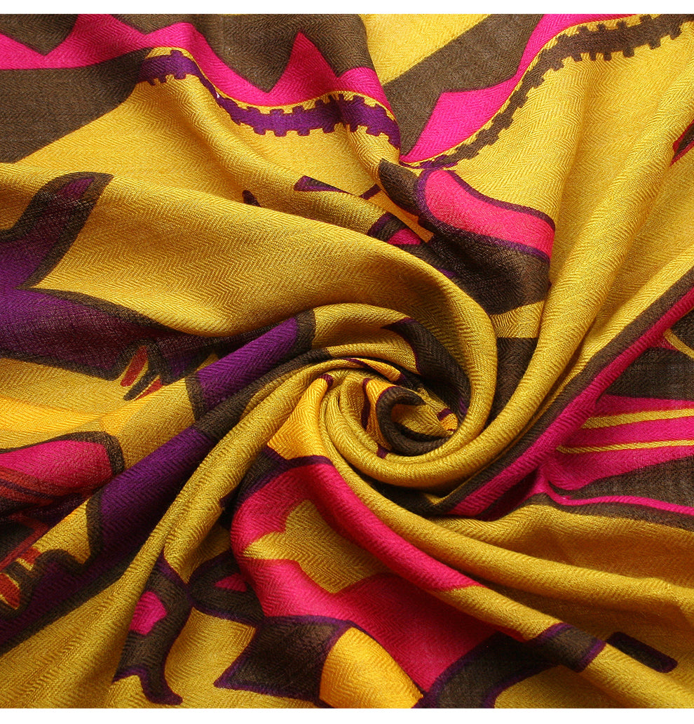 Marigold Magenta Silk & Wool Shawl  Scarflings   