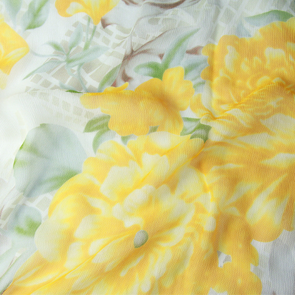 Citron Blossom Silk Chiffon Wrap  Scarflings   